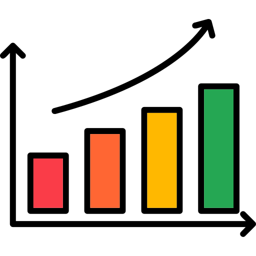 上昇を示すグラフを表すアイコン