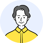 初老の女性のイラスト