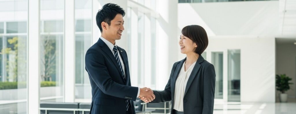 ビジネスシーンでの握手